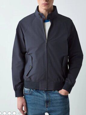 Navy Blue Resistant Harrington Jacket - Harry Stone Jacket